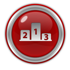 Winner circular icon on white background