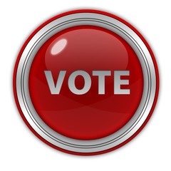 Vote circular icon on white background