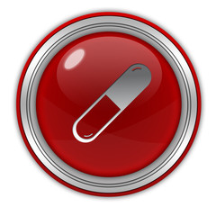 Pill circular icon on white background