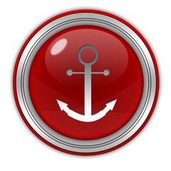 Anchor circular icon on white background
