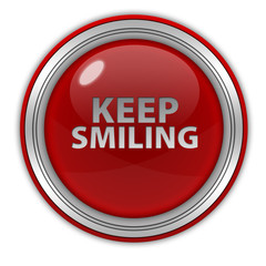 Keep smiling circular icon on white background