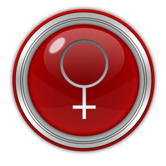 Female circular icon on white background