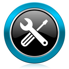 tools glossy icon service sign