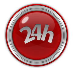 24 hours circular icon on white background