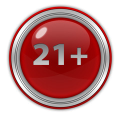 21+ circular icon on white background