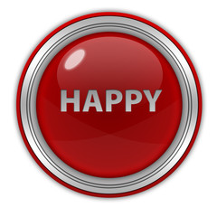 HAPPY circular icon on white background
