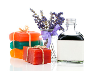 colorful Soap Bars on white background.