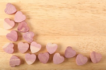 Wooden hearts.