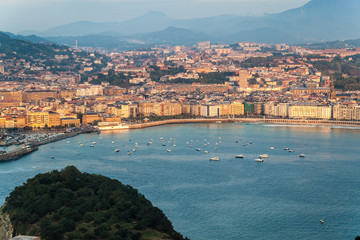 Fototapeta premium Aerial view of San Sebastian