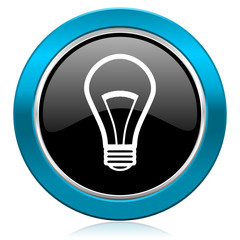 bulb glossy icon light bulb sign