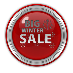 Winter sale circular icon on white background