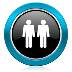 couple glossy icon people sign team symbol