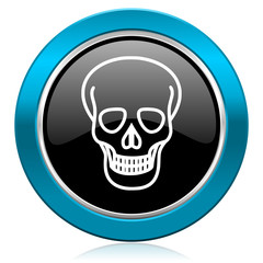 skull glossy icon death sign