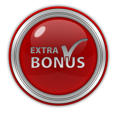 bonus circular icon on white background