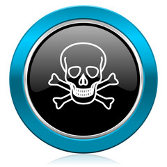 skull glossy icon death sign
