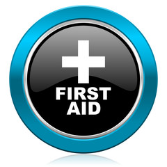 first aid glossy icon