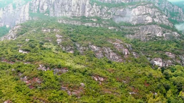 Montserrat mountain from funicular Aeri