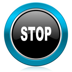 stop glossy icon