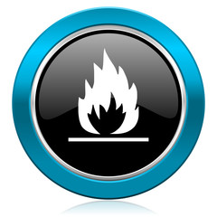 flame glossy icon