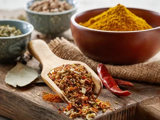 Fotobehang various spices © Mara Zemgaliete