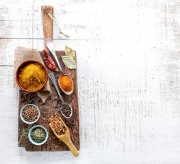 Foto op Plexiglas various spices © Mara Zemgaliete