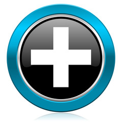 plus glossy icon cross sign