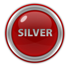 Silver circular icon on white background