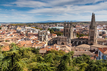 Fototapeta na wymiar Aerial view of cathedral in Burgos