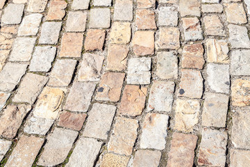 Detail of cobblestones in Burgos