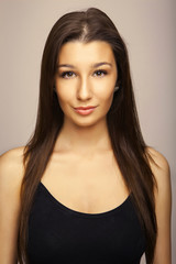 Naklejka premium attractive beautiful portrait girl, long hair