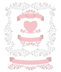 Set decorate element for Valentine or for Wedding