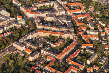 aerial view of Nysa town in Poland