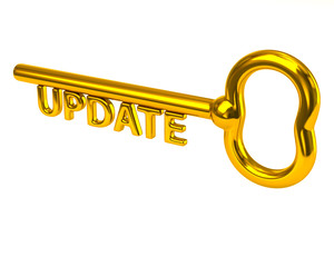 Golden key with word update