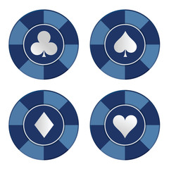 Poker chips set. Vector illustration