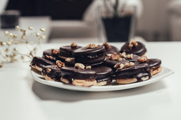 biscuit chocolate handmade with walnut