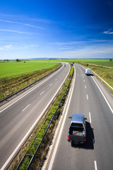 highway traffic on a lovely, sunny summer day