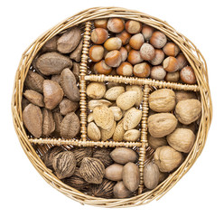nuts in a basket tray