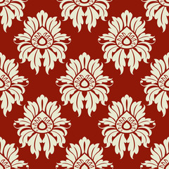 Beige floral seamless pattern