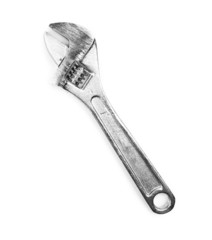 Adjustable wrench isolated on white