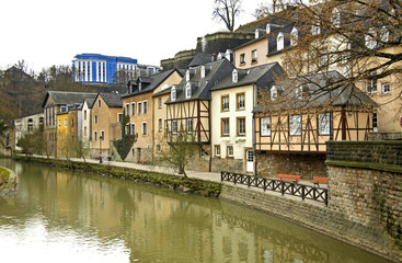 Fototapeta na wymiar Alzette river Luxembourg city