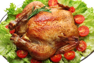 Baked chicken for festive dinner
