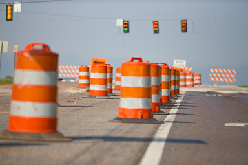Line of road cones