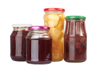 Jars with canned fruits