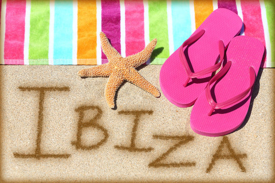 Ibiza beach travel concept