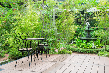 Black chair in the garden for ralex