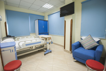 Bed in a hospital ward