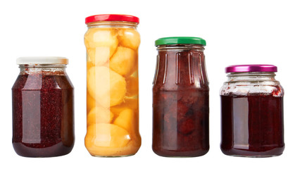 Jars with canned fruits