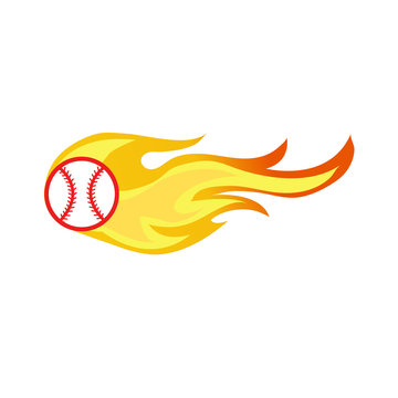 baseball on fire