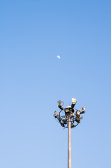 lighting pole with blue sky