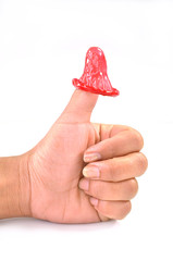 Hand preview of condom wearing for  Birth control